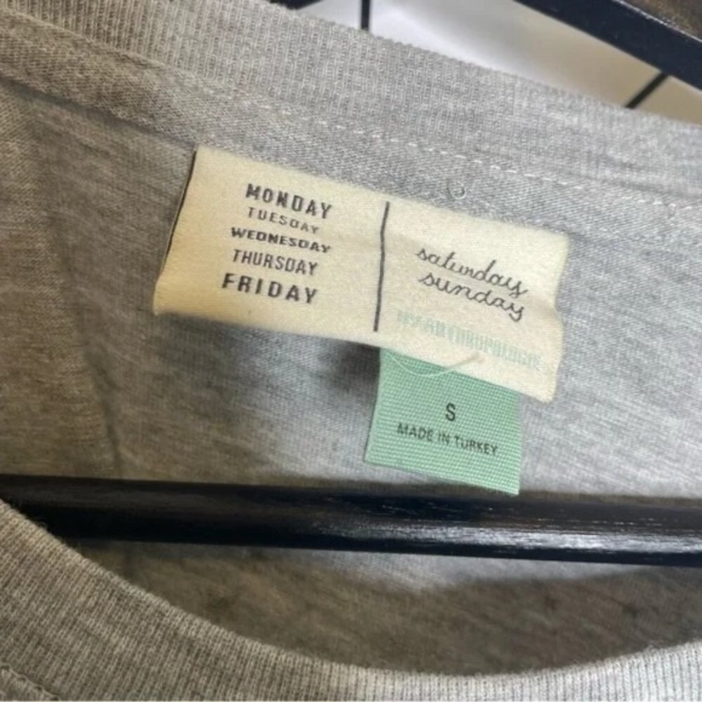 Anthropologie Rise & Shine Gray Star Print Long Sleeve Crewneck T-shirt - Picture 5 of 6